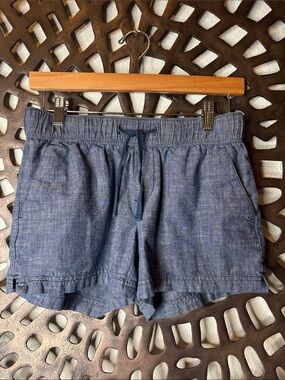 💙 Chambray Drawstring Shorts Women’s XS Blue Casual Summer Shorts Pockets BCG